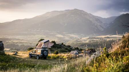 Paysage Pyrenees en tente de toit