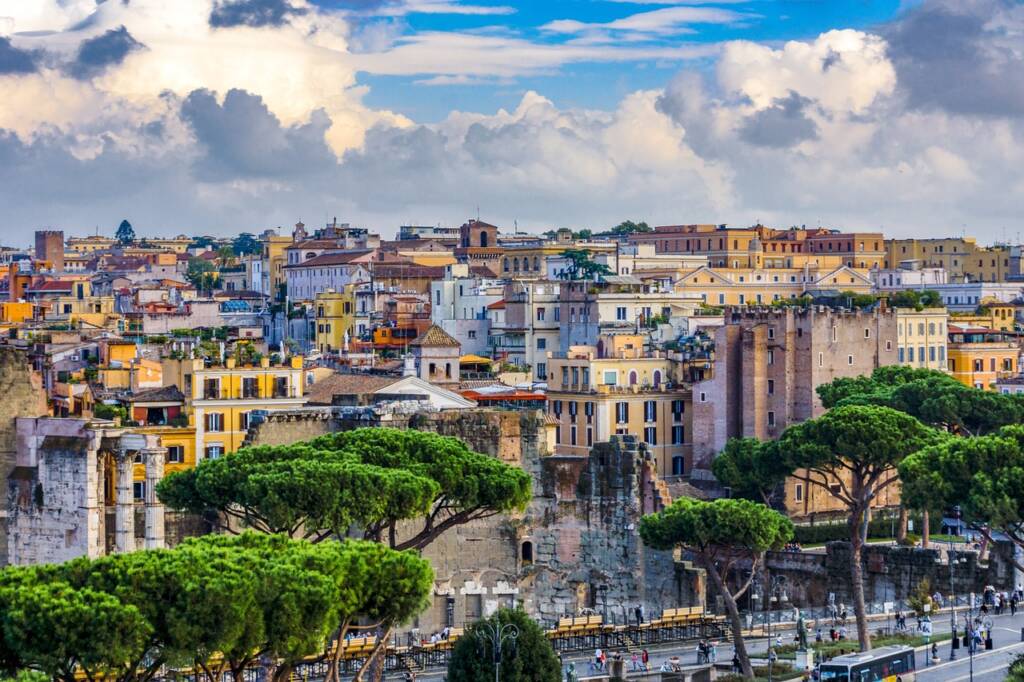 Vue aérienne de Rome et son architecture