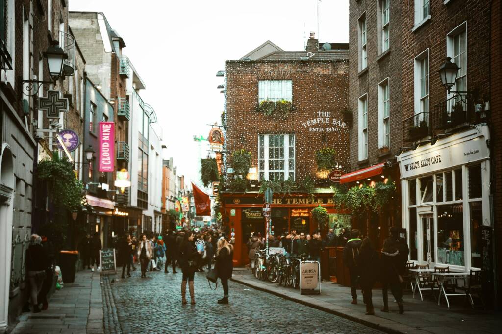 Photo dans les rues de Dublin, près du Temple Bar